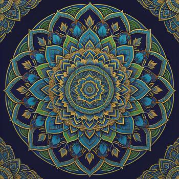 Mandala pattern. Vintage decorative elements. Hand drawn oriental background. ai generative photo