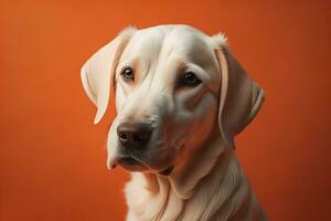 Portrait of a cute dog on a colorful background. Studio shot. ai generative photo