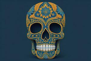 Day of the Dead sugar skull. Mexican sugar skull. ai generative photo