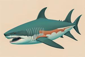 Shark with open mouth. Vector illustration of a shark with open mouth. ai generative photo