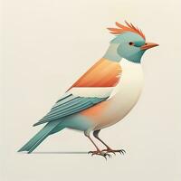 vector ilustración de un pájaro. vector ilustración en dibujos animados estilo. ai generativo foto