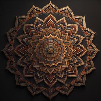 Mandala pattern. Vintage decorative elements. Hand drawn oriental background. ai generative photo