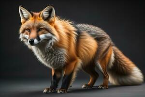 Portrait of a red fox, Vulpes vulpes. ai generative photo