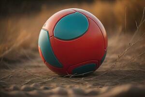 Closeup of a colourful ball. ai generative photo