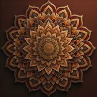 Mandala pattern. Vintage decorative elements. Hand drawn oriental background. ai generative photo