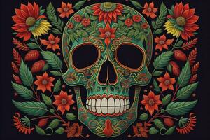 Day of the Dead sugar skull. Mexican sugar skull. ai generative photo