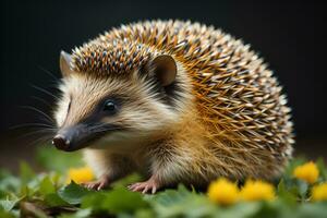 Hedgehog, Erinaceus Europaeus. ai generative photo