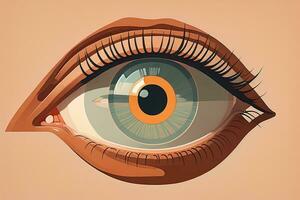 Vector illustration of a beautiful woman's eye. ai generative photo