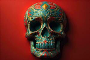 Day of the Dead sugar skull. Mexican sugar skull. ai generative photo