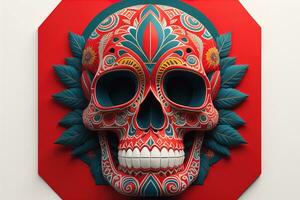 Day of the Dead sugar skull. Mexican sugar skull. ai generative photo