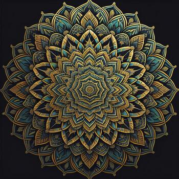 Mandala pattern. Vintage decorative elements. Hand drawn oriental background. ai generative photo