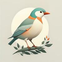 vector illustration of a bird. Vector illustration in cartoon style. ai generative photo