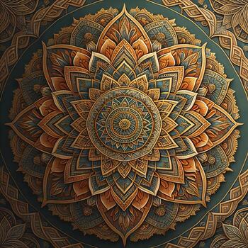 Mandala pattern. Vintage decorative elements. Hand drawn oriental background. ai generative photo
