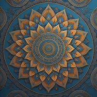 Mandala pattern. Vintage decorative elements. Hand drawn oriental background. ai generative photo