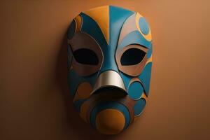 Mardi Gras mask isolated on solid color background. ai generative photo