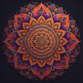 Mandala pattern. Vintage decorative elements. Hand drawn oriental background. ai generative photo