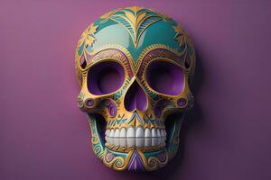 Day of the Dead sugar skull. Mexican sugar skull. ai generative photo