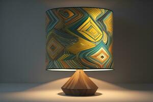 decorative table lamp on solid color background. ai generative photo