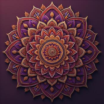 Mandala pattern. Vintage decorative elements. Hand drawn oriental background. ai generative photo