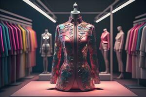 Futuristic fashion mannequin in the store. ai generative photo