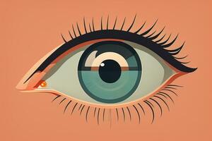 Vector illustration of a beautiful woman's eye. ai generative photo