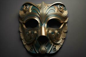 Mardi Gras mask isolated on solid color background. ai generative photo