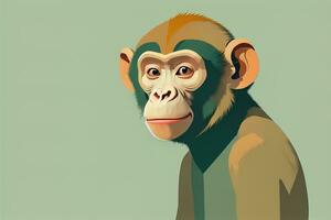 Vector illustration of a monkey. Cartoon style. ai generative photo