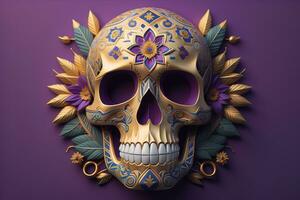 Day of the Dead sugar skull. Mexican sugar skull. ai generative photo