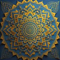 Mandala pattern. Vintage decorative elements. Hand drawn oriental background. ai generative photo