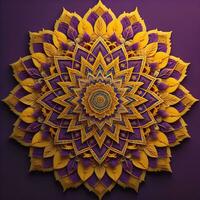 Mandala pattern. Vintage decorative elements. Hand drawn oriental background. ai generative photo