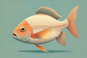 ilustración de un pescado en un azul fondo, vector ilustración. ai generativo foto