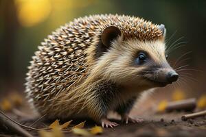 Hedgehog, Erinaceus Europaeus. ai generative photo