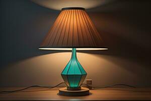 a modern lamp on a solid color background. ai generative photo