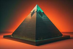 Creative and colorful pyramid on a solid color background. ai generative photo