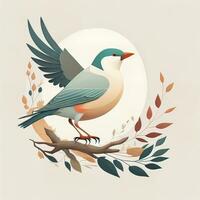 vector illustration of a bird. Vector illustration in cartoon style. ai generative photo