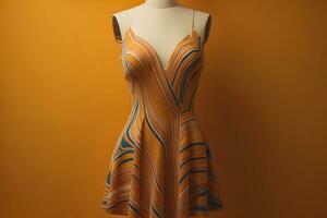 Women's dress on a mannequin in a fashion store. ai generative photo