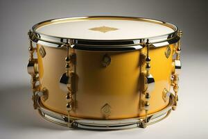 Colorful drum on a solid color background. ai generative photo