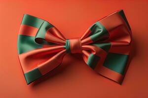 Beautiful and stylish bow tie on a solid colored background. ai generative photo