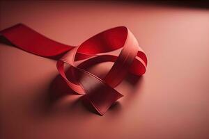 Shiny satin ribbon in brown color isolated on white background. ai generative photo