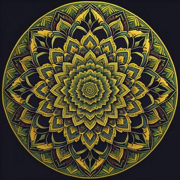 Mandala pattern. Vintage decorative elements. Hand drawn oriental background. ai generative photo