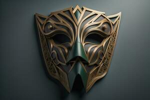 Mardi Gras mask isolated on solid color background. ai generative photo