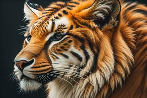 Portrait of a tiger on a solid color background. Close-up. ai generative photo