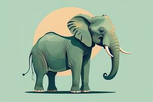 Vector illustration of an elephant. Isolated on a solid color background. ai generative photo