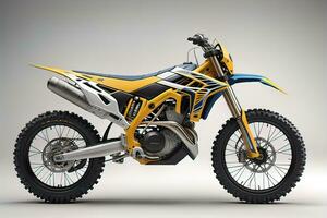 Modern powerful sports motorcycle on a colorful background. ai generative photo