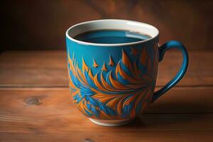 Cup of coffee. Beautiful and stylish coffee cup on a solid colored background. ai generative photo