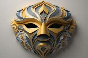 Mardi Gras mask isolated on solid color background. ai generative photo