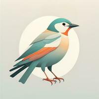 vector ilustración de un pájaro. vector ilustración en dibujos animados estilo. ai generativo foto