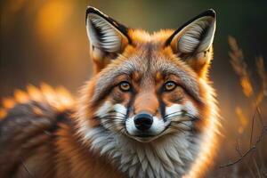 Portrait of a red fox, Vulpes vulpes. ai generative photo