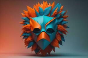 Mardi Gras mask isolated on solid color background. ai generative photo