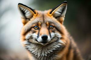 Portrait of a red fox, Vulpes vulpes. ai generative photo